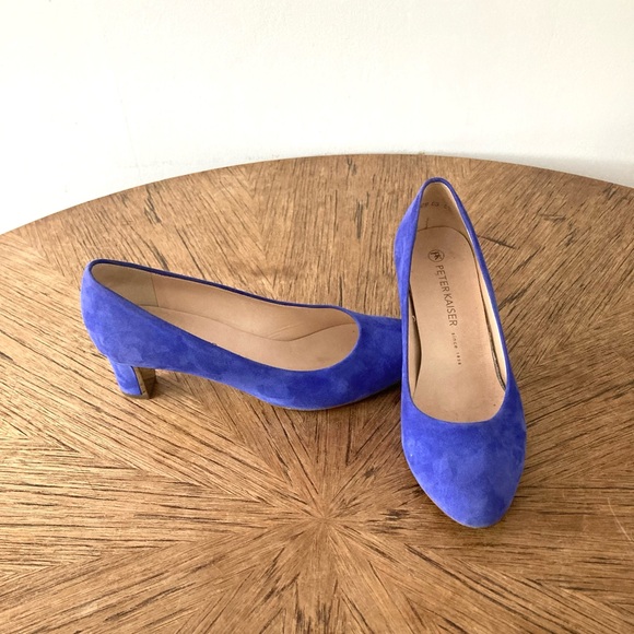 Stunning Peter Kaiser Blue Suede with silver block heels - Size 5,5 UK / 8 US - Picture 2 of 14